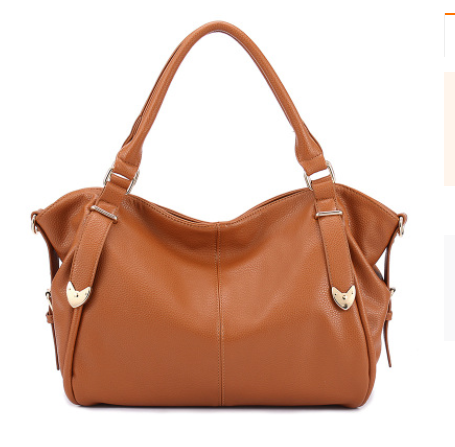 A stylish lady's high-quality casual solid color leather handbag featuring a dumpling design, soft handle, and zipper closure.