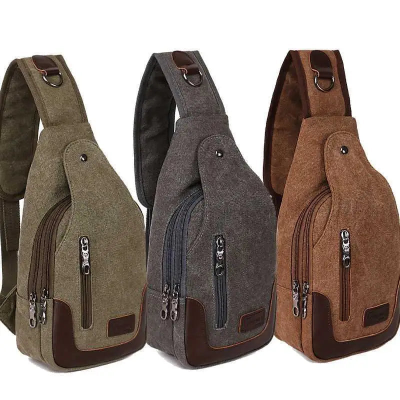 Men Anti Theft Chest Bag in black color, showcasing stylish design and durable materials, perfect for short trips and outdoor activities.