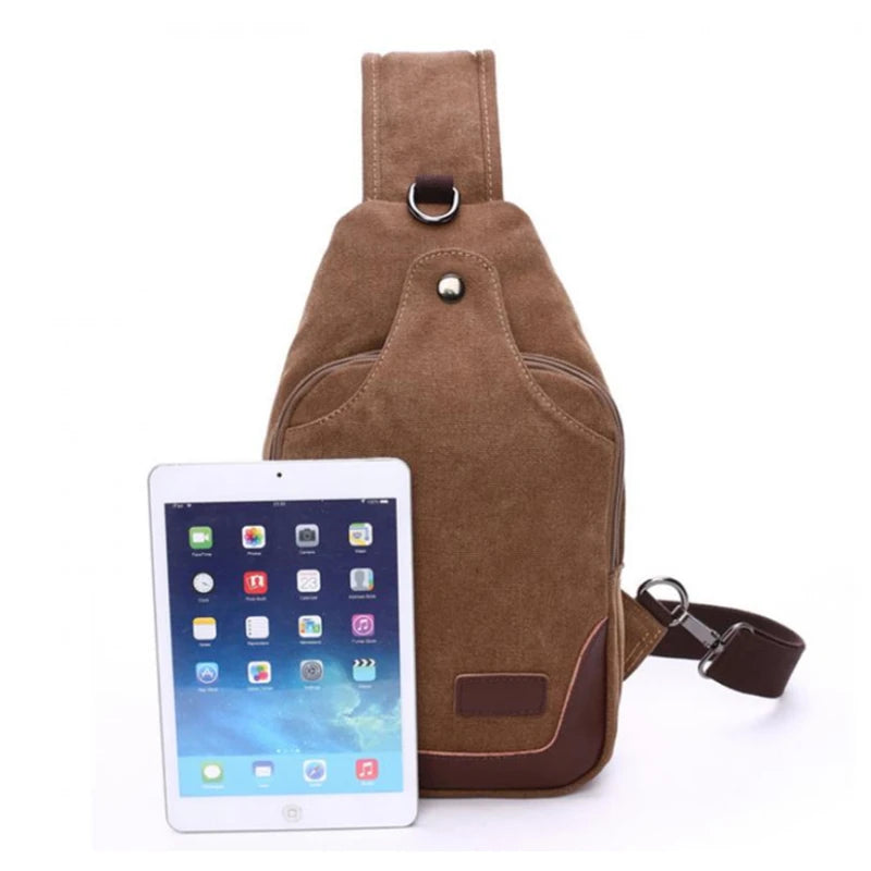 Men Anti Theft Chest Bag in black color, showcasing stylish design and durable materials, perfect for short trips and outdoor activities.