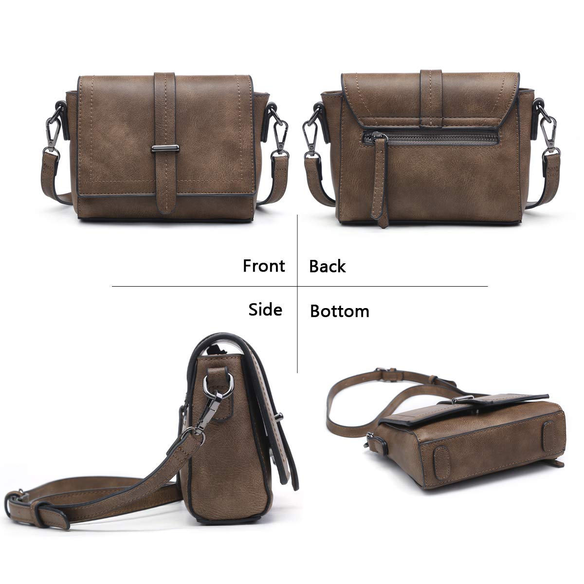 Mini crossbody bag square MT2705 DO in various colors, showcasing its stylish design and adjustable strap.