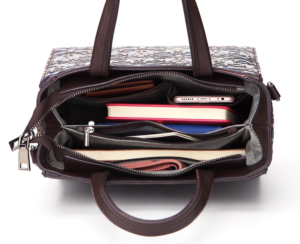 A stylish retro-embossed messenger bag for women, made of high-quality PU leather, featuring an adjustable shoulder strap and a compact design.