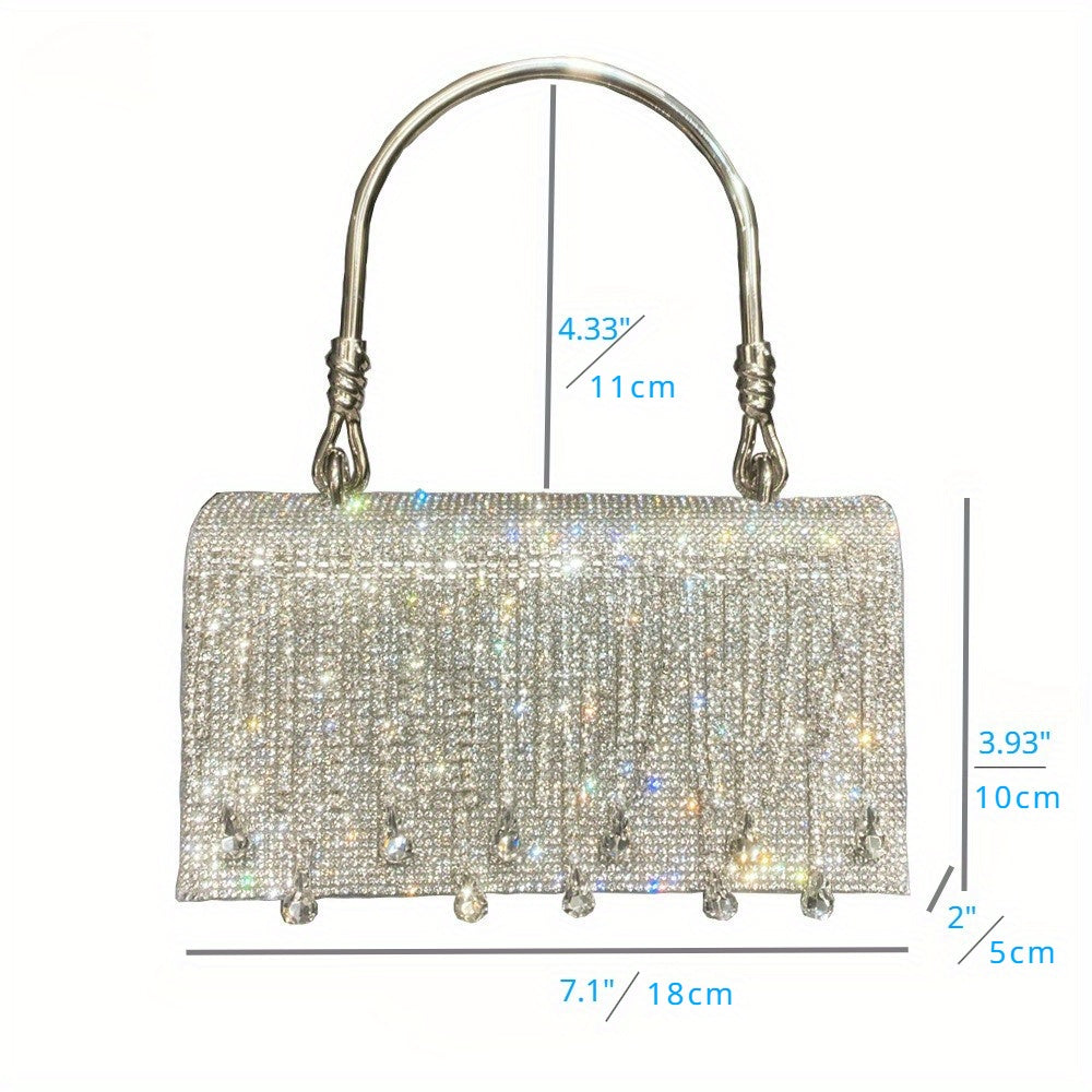 Rhinestone Designer Chain Bag featuring a chic star diamond design, adorned with sparkling rhinestones and an elegant chain strap.