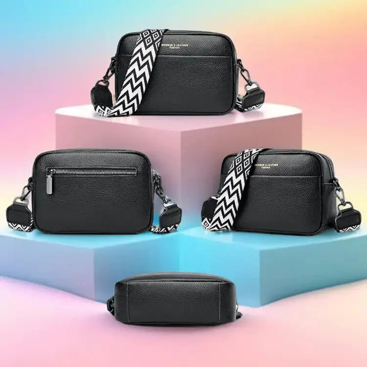 Rhombus Embroidered Fashion Shoulder Bag showcasing intricate embroidery and high-quality leather material.