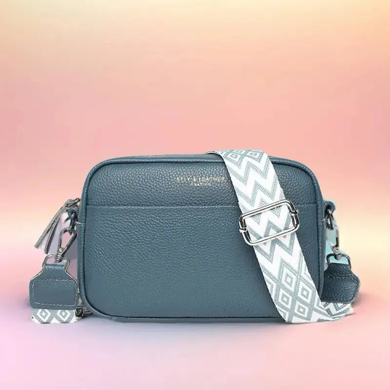 Rhombus Embroidered Fashion Shoulder Bag showcasing intricate embroidery and high-quality leather material.