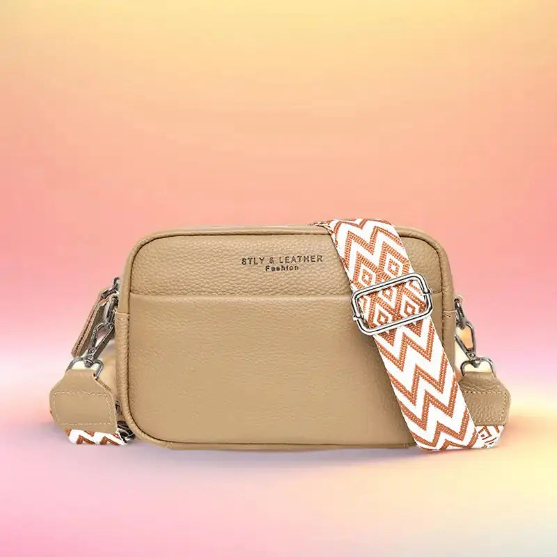 Rhombus Embroidered Fashion Shoulder Bag showcasing intricate embroidery and high-quality leather material.