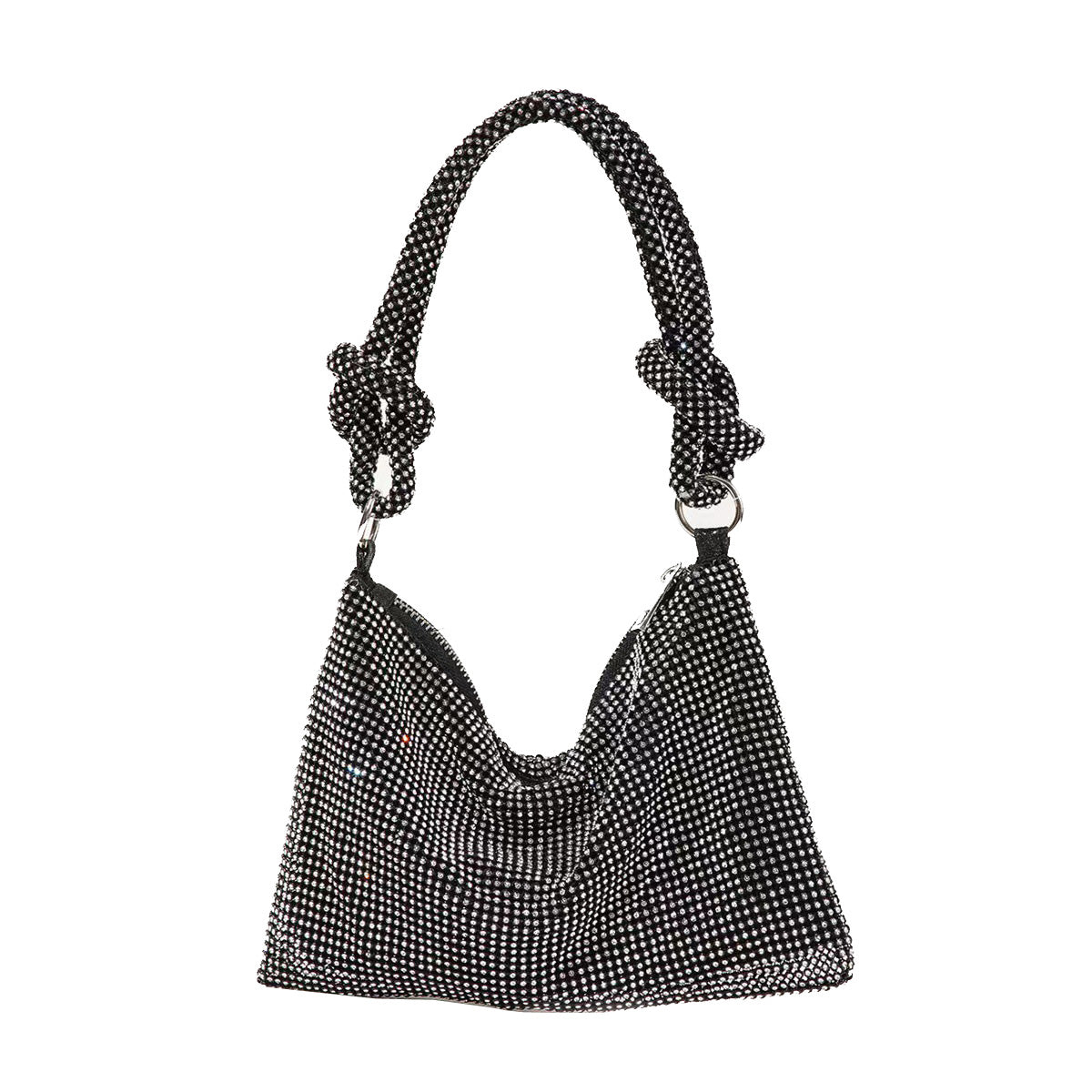 Elegant shoulder bag evening purse hobo with full diamond design, large capacity, and comfortable shoulder strap.