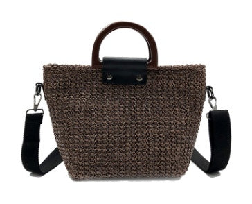 SolunaWeave™ Simple Straw Utility Tote in a stylish design, perfect for beach outings and shopping trips.