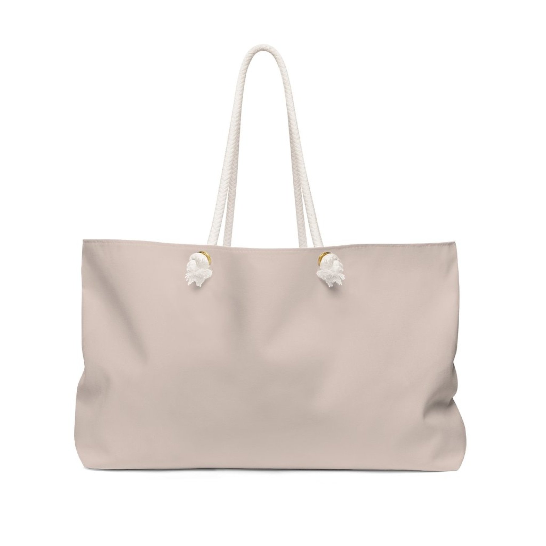 Tan Brown Weekender Tote Bag with thick rope handles and spacious interior, perfect for beach trips or city outings.