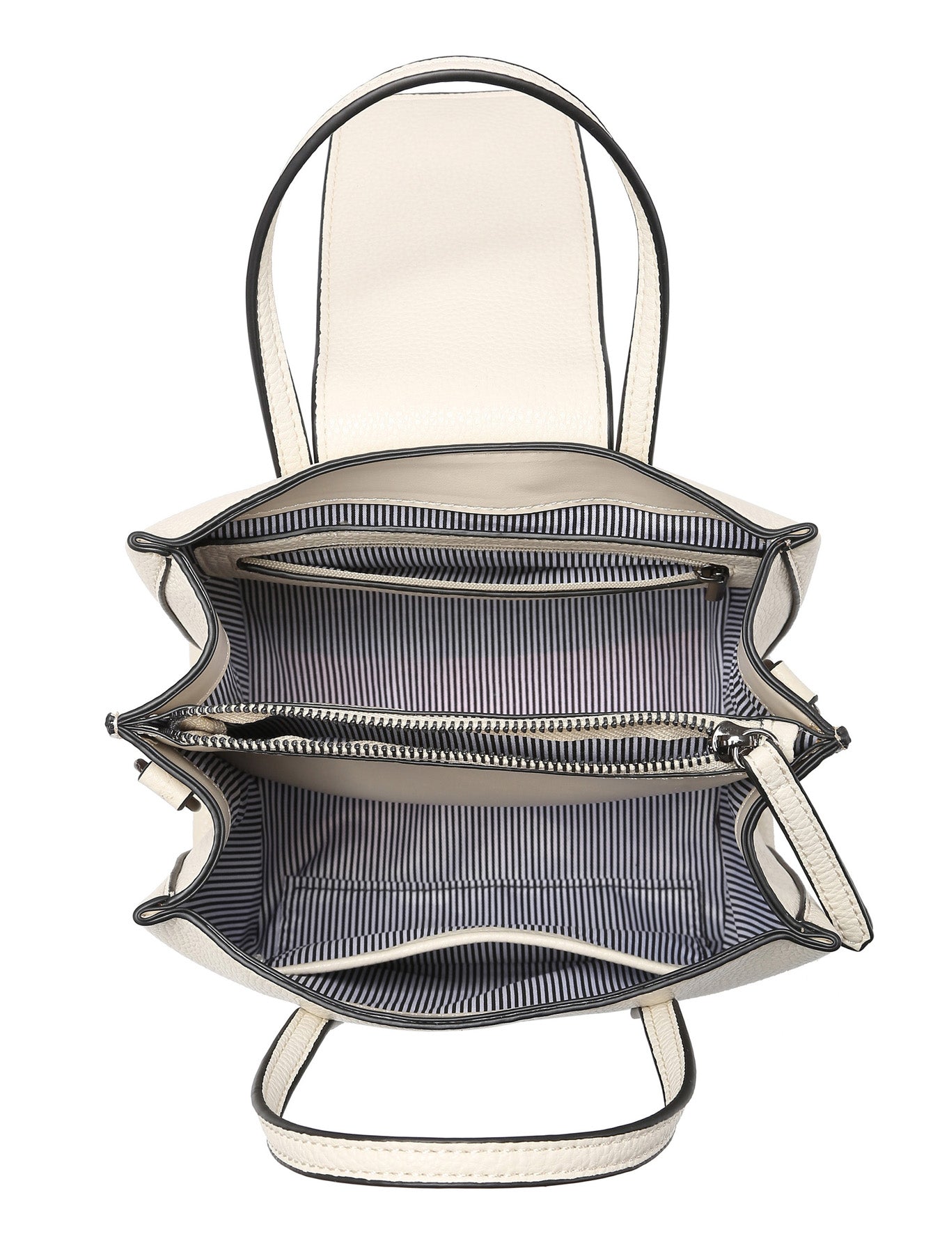 Women Crossbody Tote Bag with triple compartments, adjustable strap, and stylish design in a compact size.