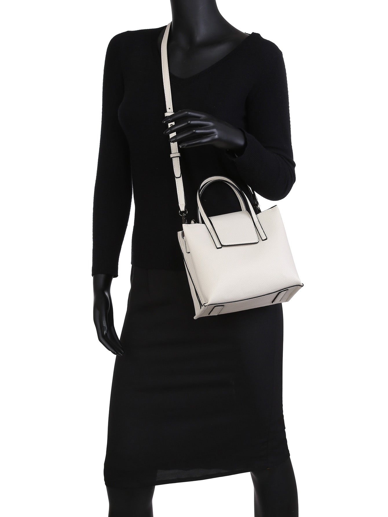 Women Crossbody Tote Bag with triple compartments, adjustable strap, and stylish design in a compact size.