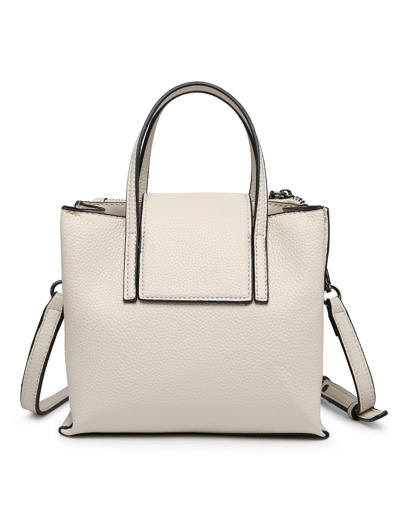 Women Crossbody Tote Bag with triple compartments, adjustable strap, and stylish design in a compact size.