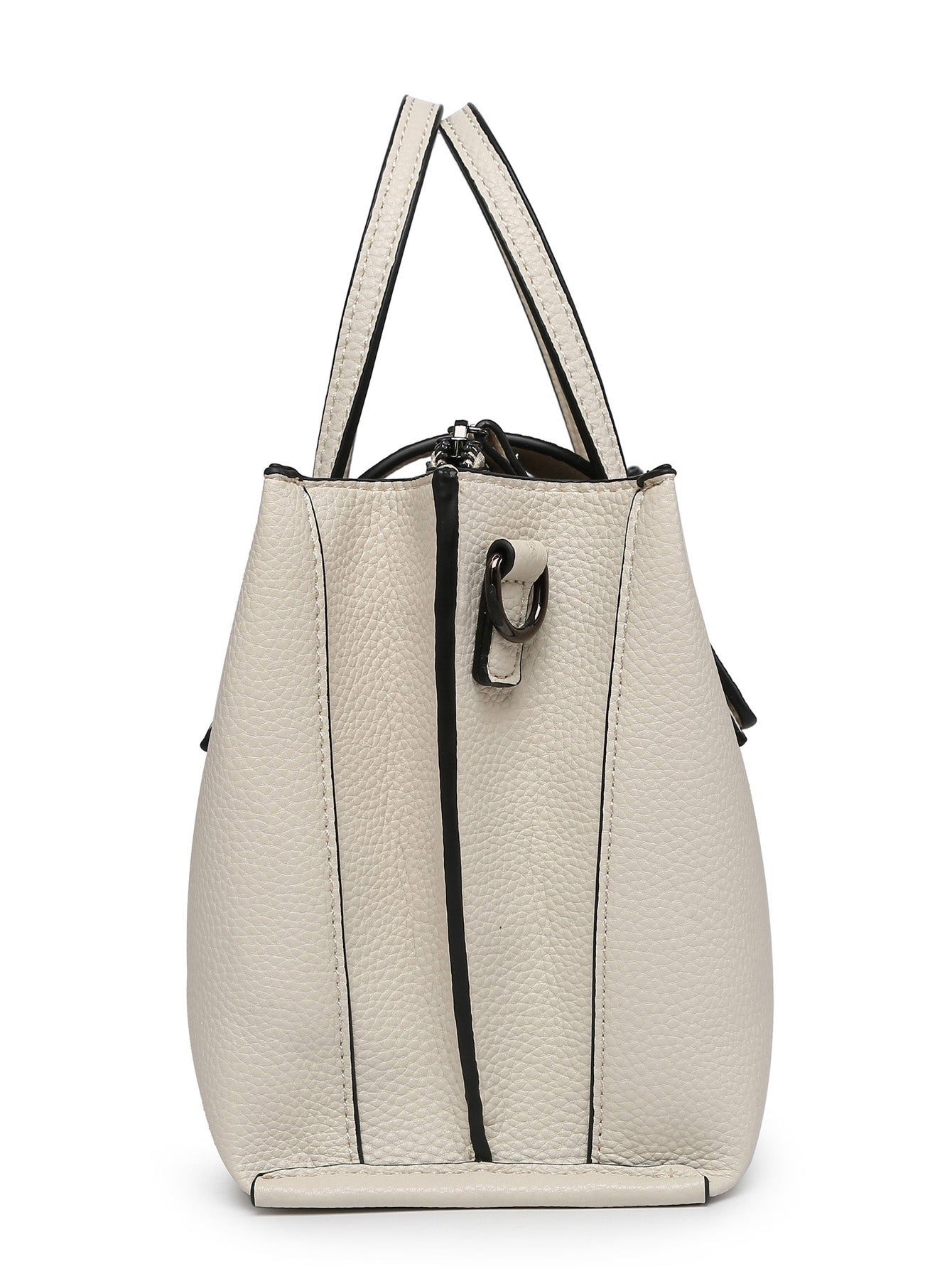 Women Crossbody Tote Bag with triple compartments, adjustable strap, and stylish design in a compact size.