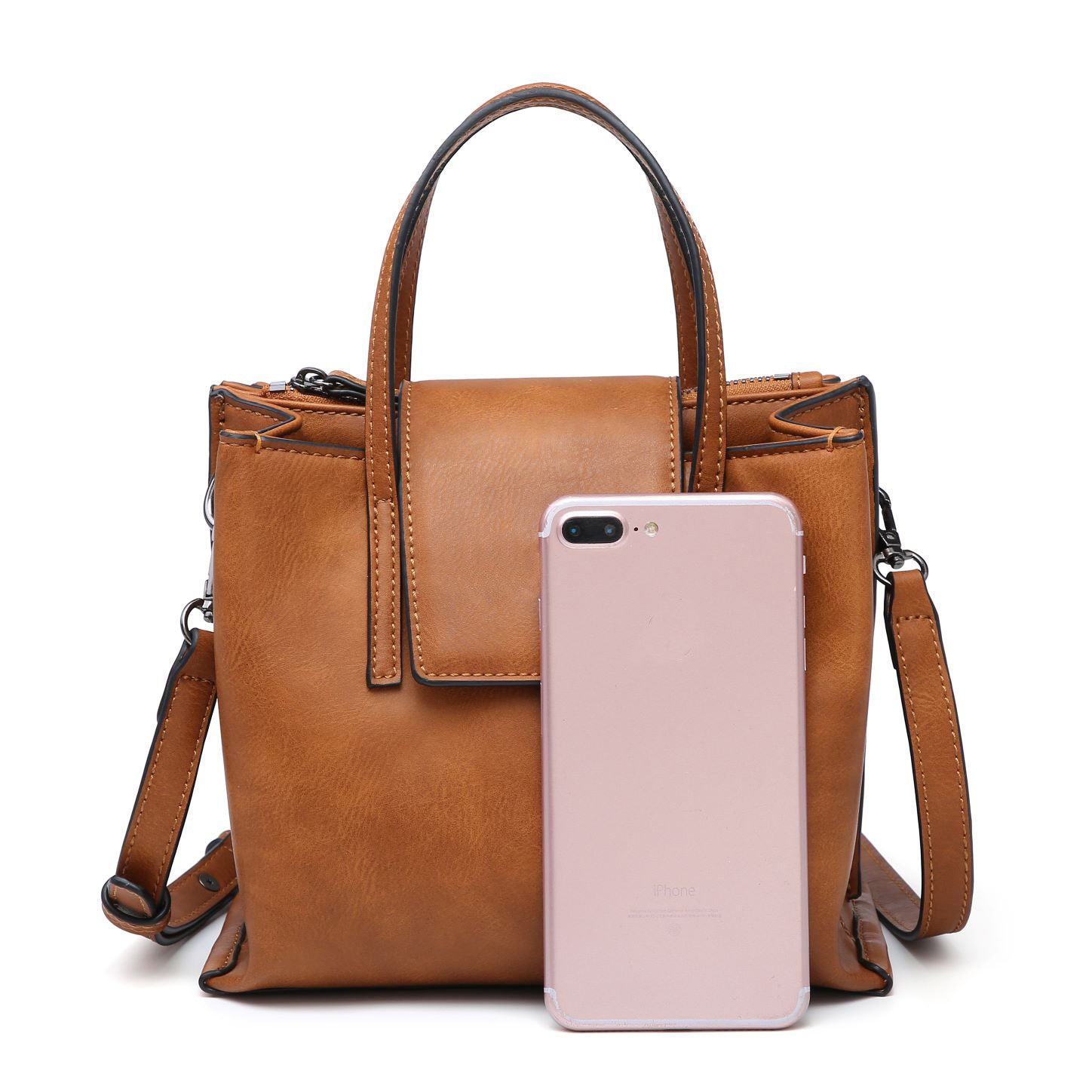 Women Crossbody Tote Bag with triple compartments, adjustable strap, stylish design, perfect for daily use.