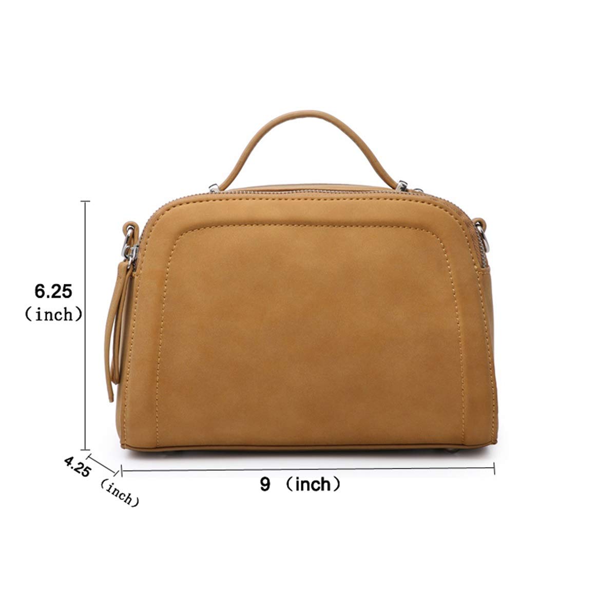 Women crossbody tote bag featuring triple compartments in a stylish tan color, perfect for everyday use.