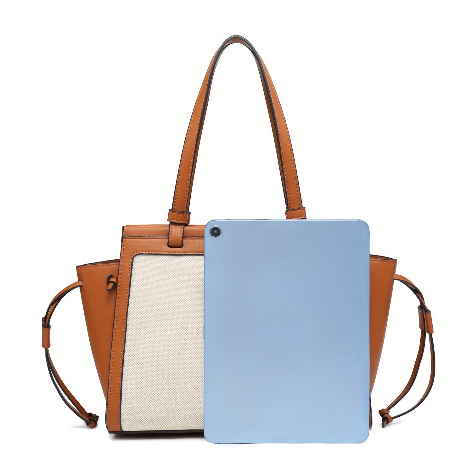 Women Hobo Tote Bag in minimalist design, crafted from soft vegan leather with handmade woven handles, showcasing large capacity.