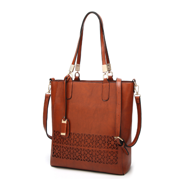 A stylish women's fashion casual messenger bag in wine red, featuring a soft handle, zipper closure, and spacious interior with multiple pockets.