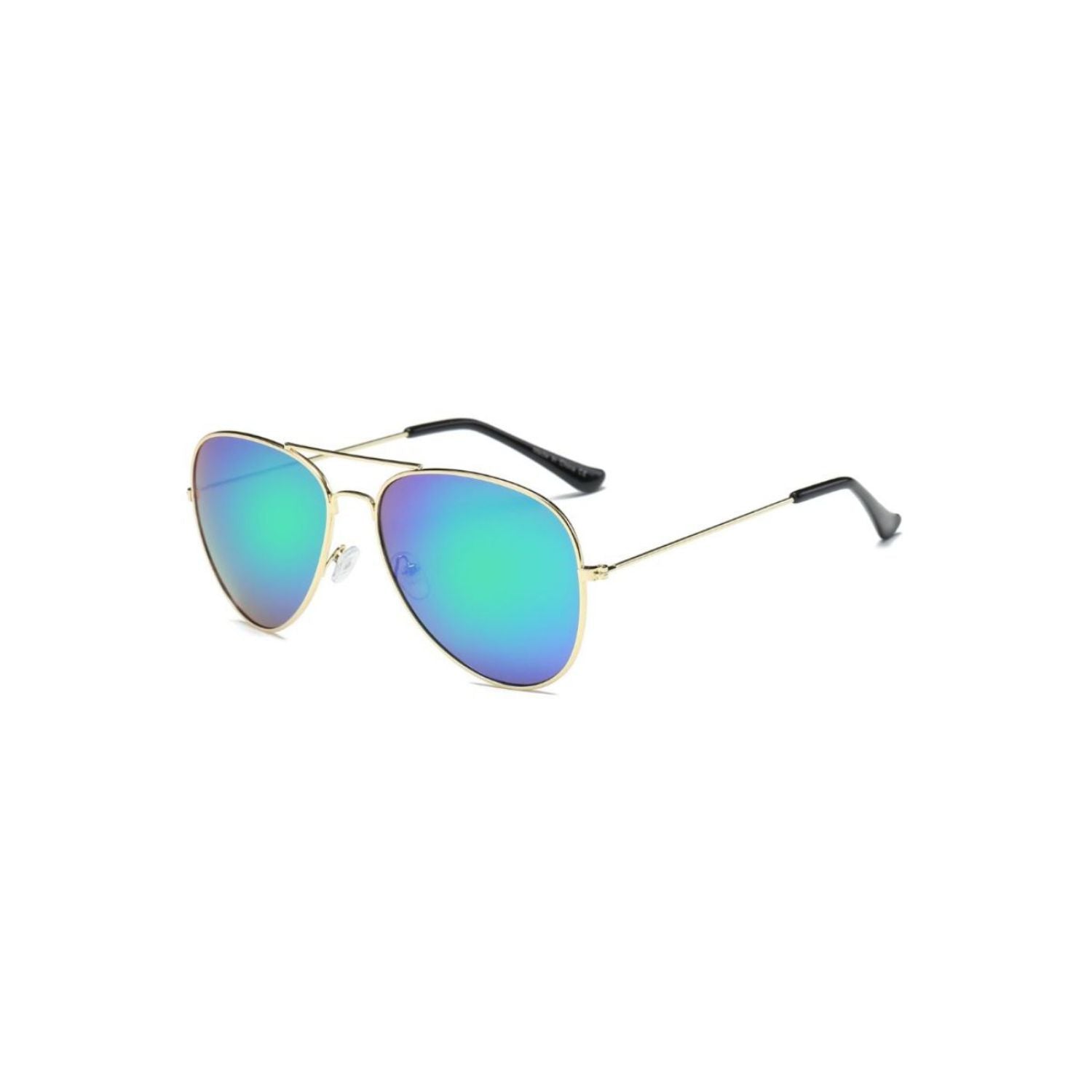 Aerin Classic Mirrored Fashion Aviator Sunglasses with metal frame and reflective lenses, perfect for stylish UV protection.