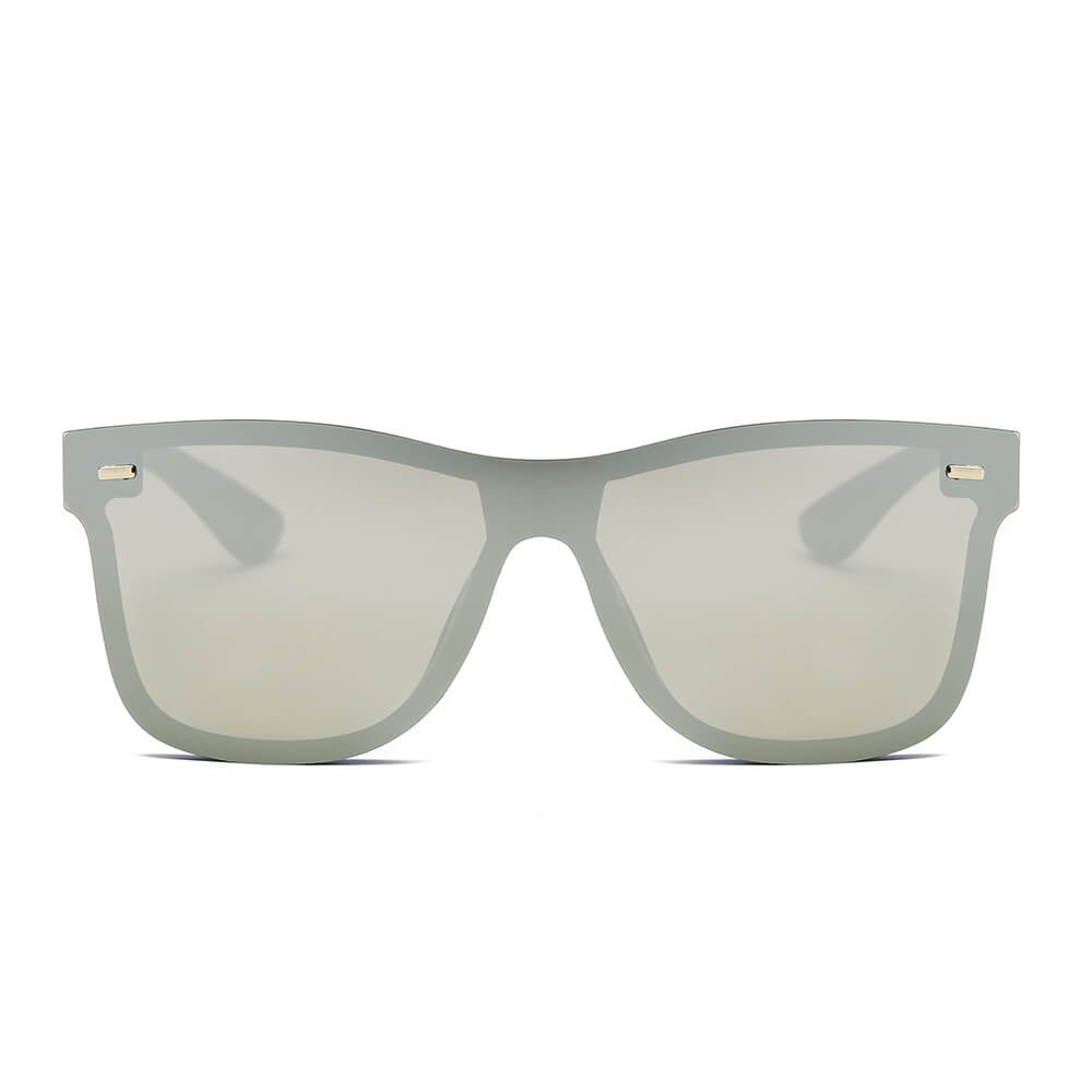 ALTO Modern Colored Rim Men's Horn Rimmed Sunglasses with a squared design and mirrored lens.