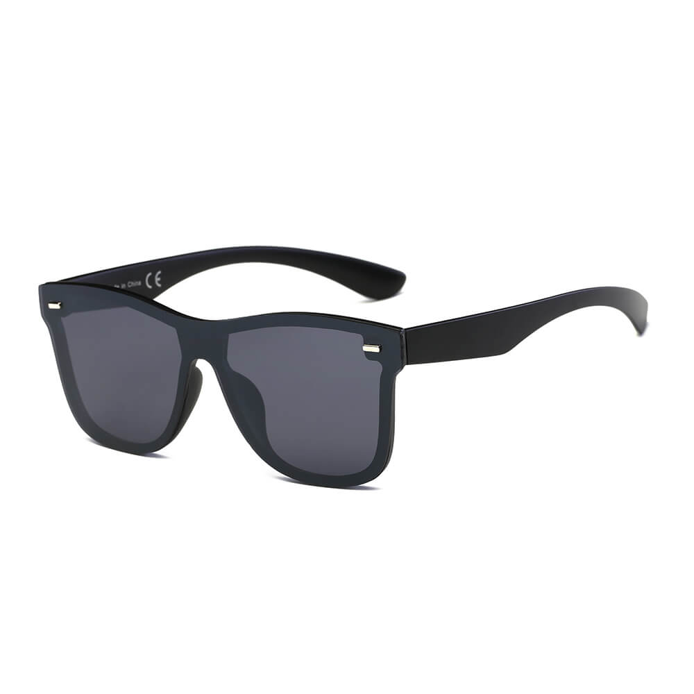 ALTO Modern Colored Rim Men's Horn Rimmed Sunglasses with a squared design and mirrored lens.