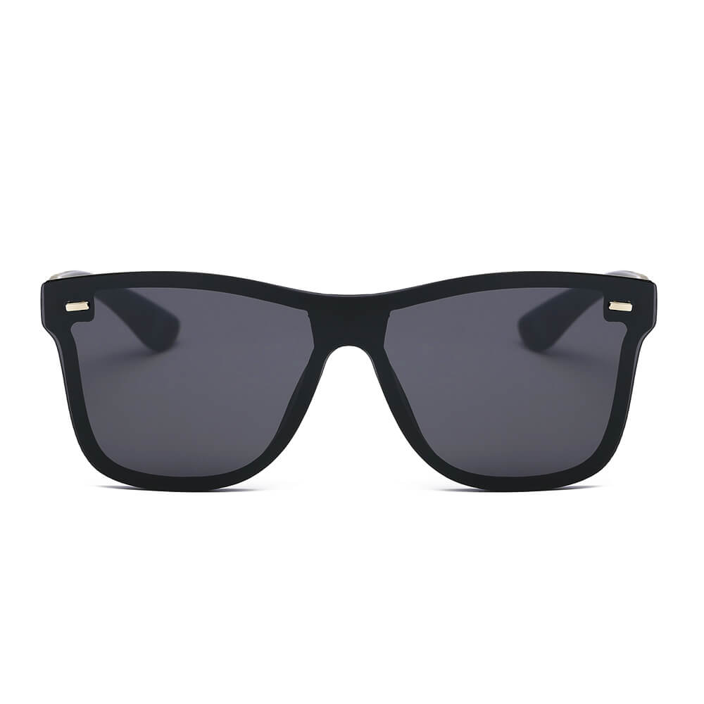 ALTO Modern Colored Rim Men's Horn Rimmed Sunglasses with a squared design and mirrored lens.