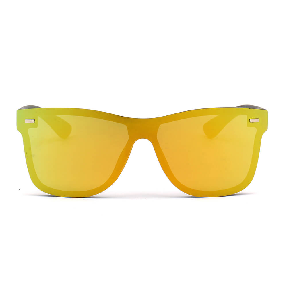 ALTO Modern Colored Rim Men's Horn Rimmed Sunglasses with a squared design and mirrored lens.