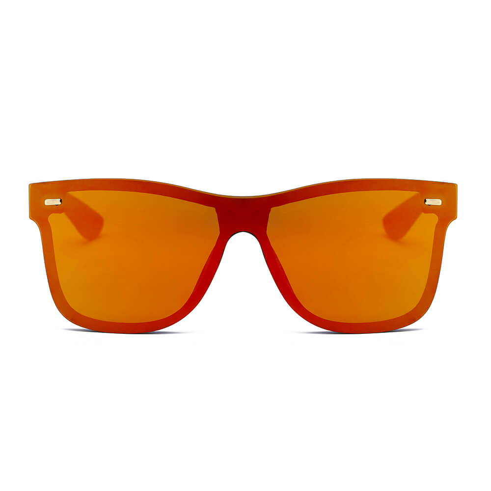 ALTO Modern Colored Rim Men's Horn Rimmed Sunglasses with a squared design and mirrored lens.