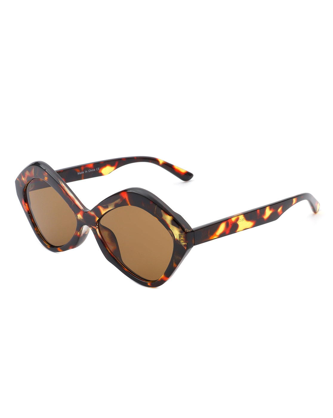 Amethyst Women Geometric Fashion Hexagonal Cat Eye Sunglasses with a stylish design and UV protection.