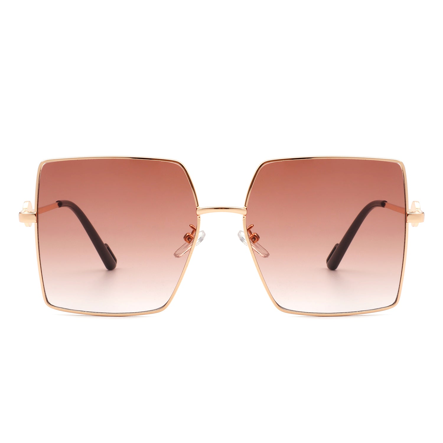 Benazia Square Oversize Flat Top Large Tinted Women Fashion sunglasses with a stylish metal frame and large tinted lenses.