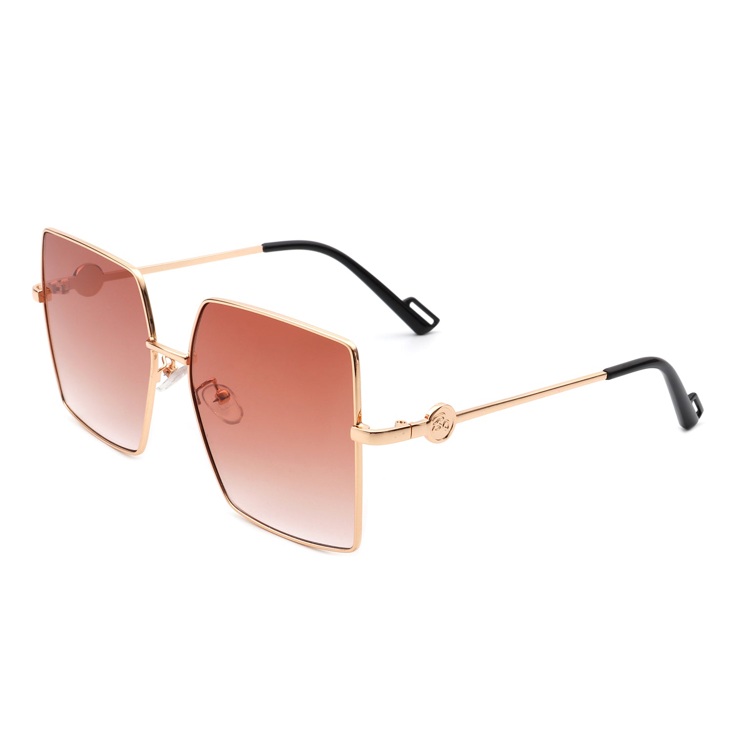 Benazia Square Oversize Flat Top Large Tinted Women Fashion sunglasses with a stylish metal frame and large tinted lenses.