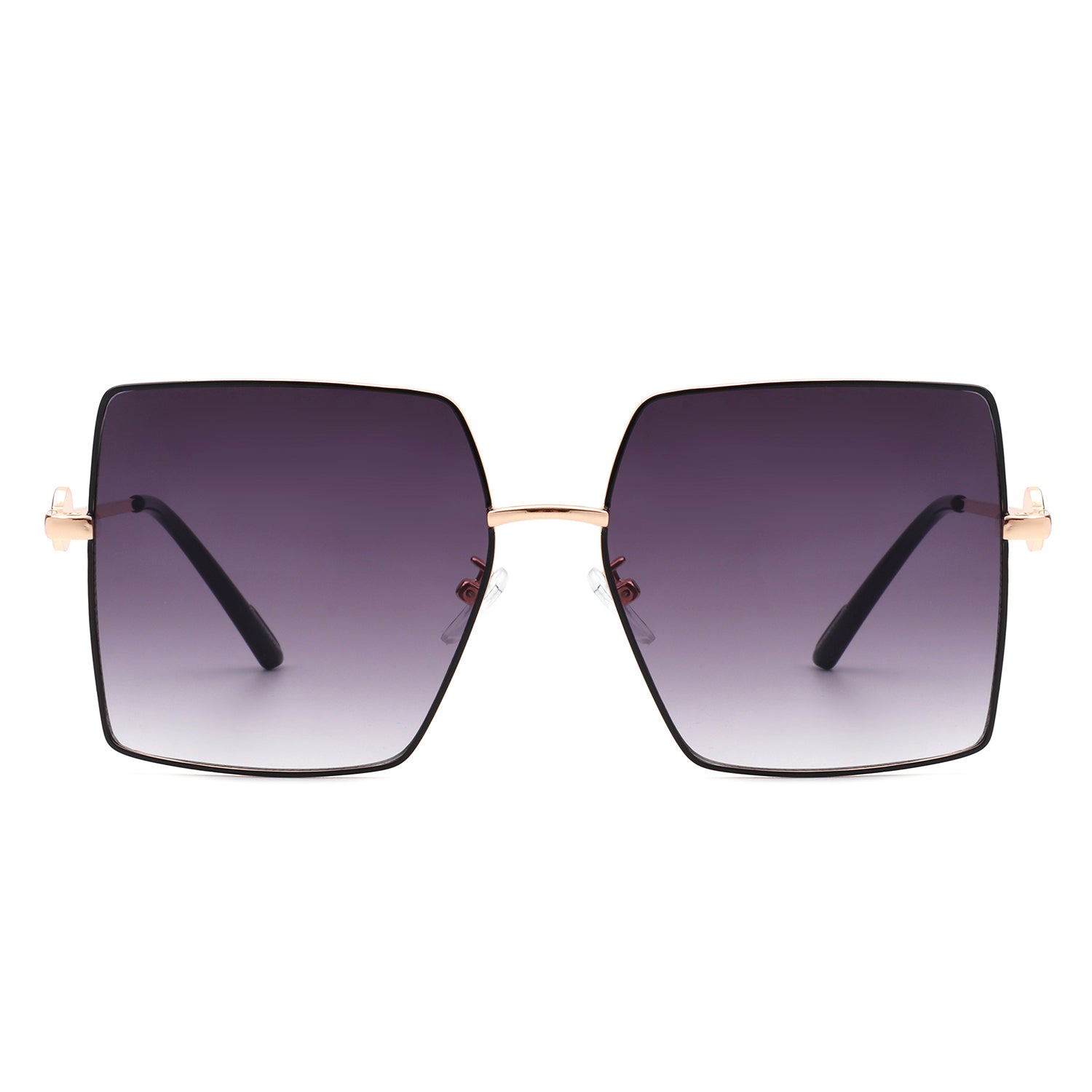 Benazia Square Oversize Flat Top Large Tinted Women Fashion sunglasses with a stylish metal frame and large tinted lenses.