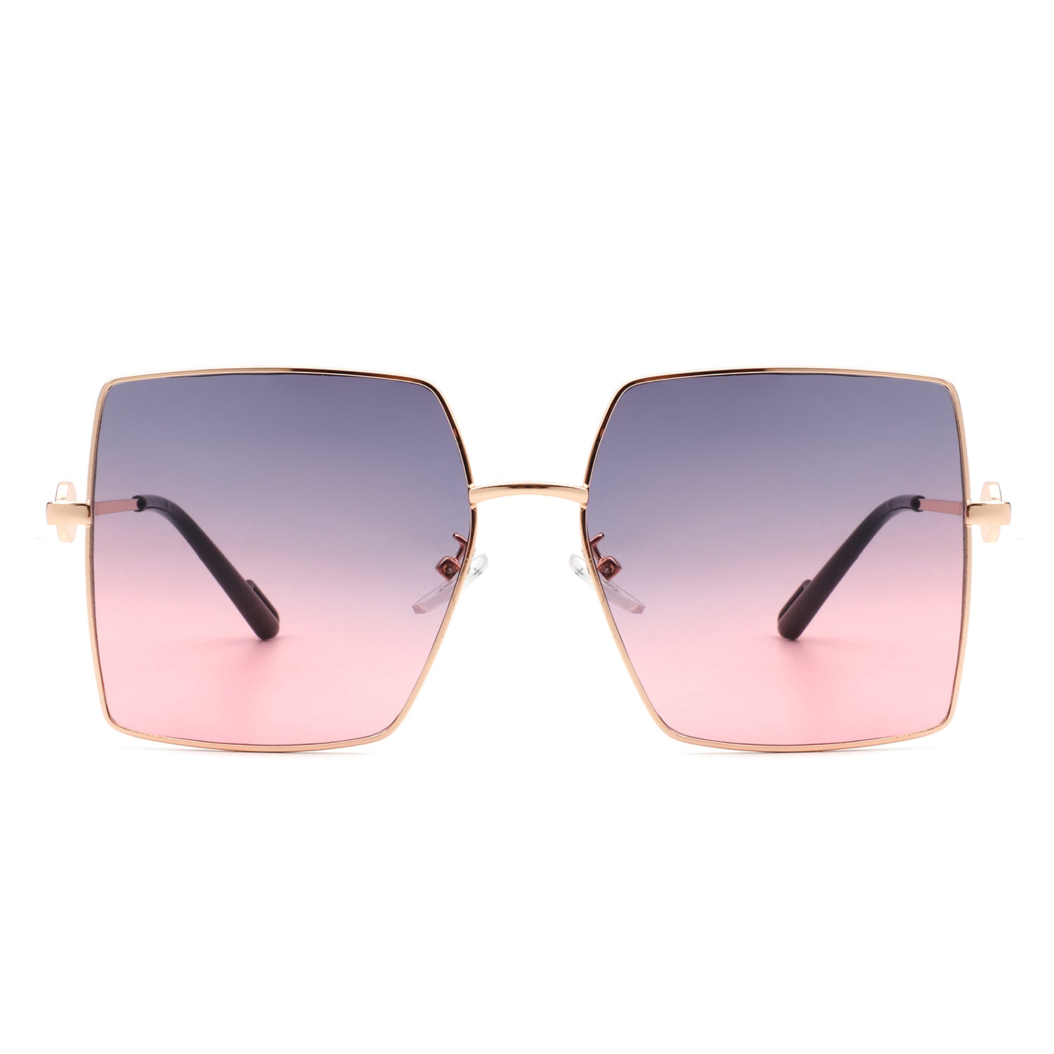Benazia Square Oversize Flat Top Large Tinted Women Fashion sunglasses with a stylish metal frame and large tinted lenses.