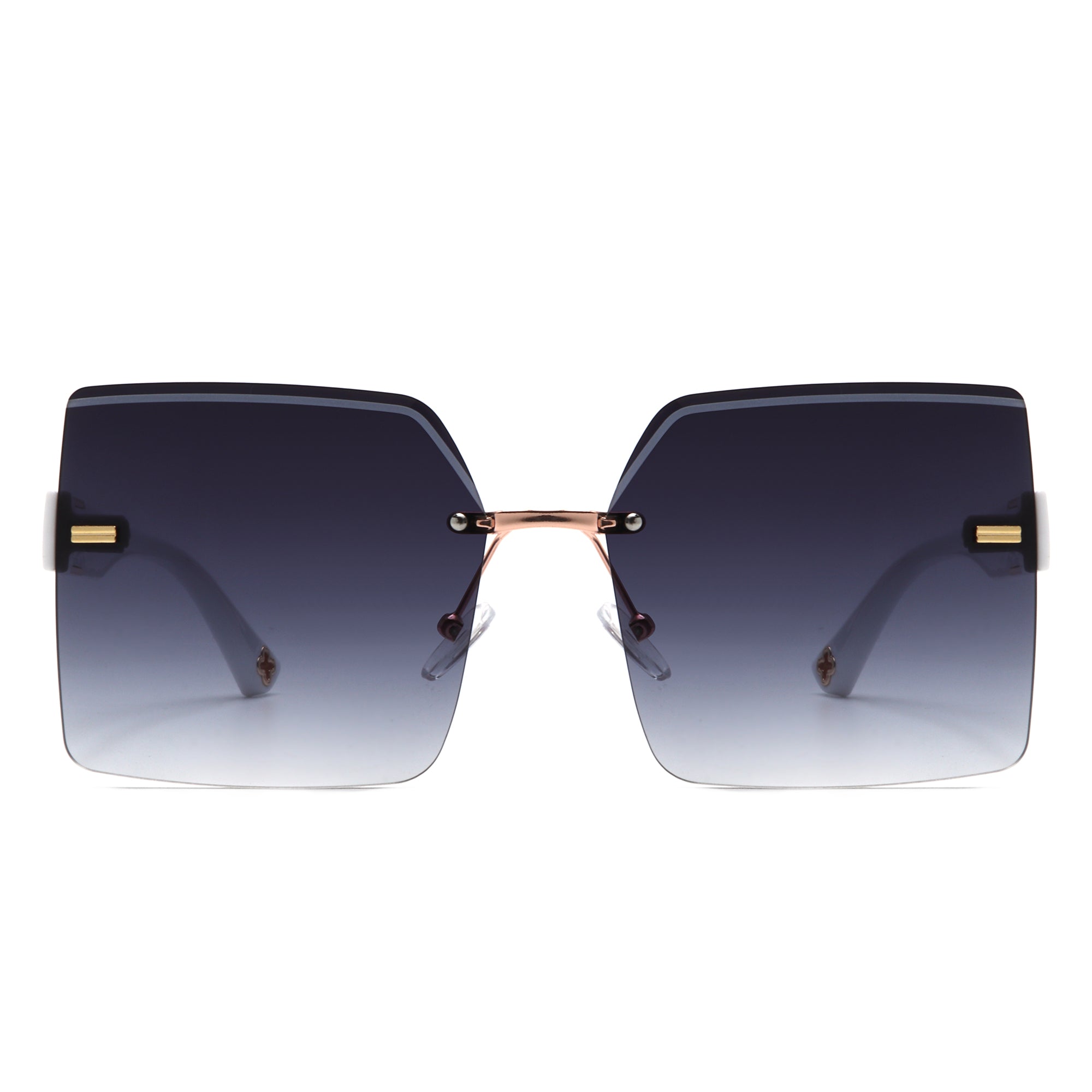 Brisla chic oversized rimless square tinted sunglasses with stylish design and protective polycarbonate lenses.