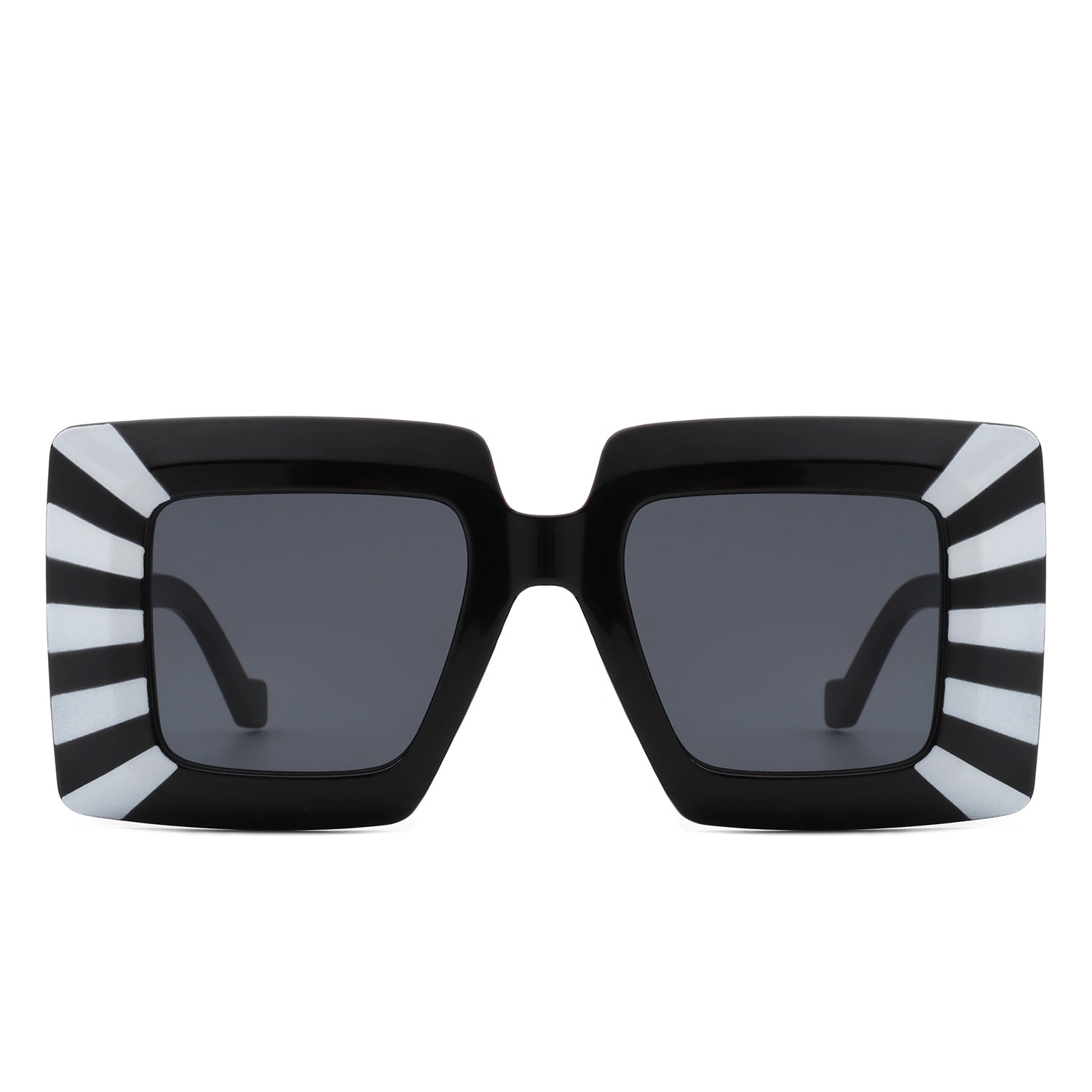 Caelum Oversized Flat Top Square Women's Sunglasses with a stylish black frame and dark lenses, perfect for sun protection.