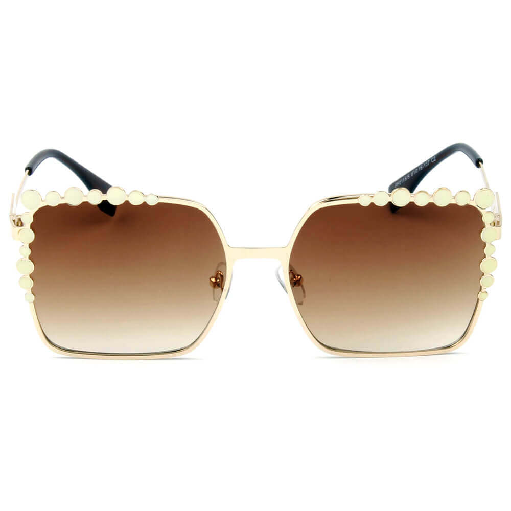 CHICO Luxury Fashion Oversized Square Metal Frame Bubbles Sunglasses with a stylish design and protective lenses.