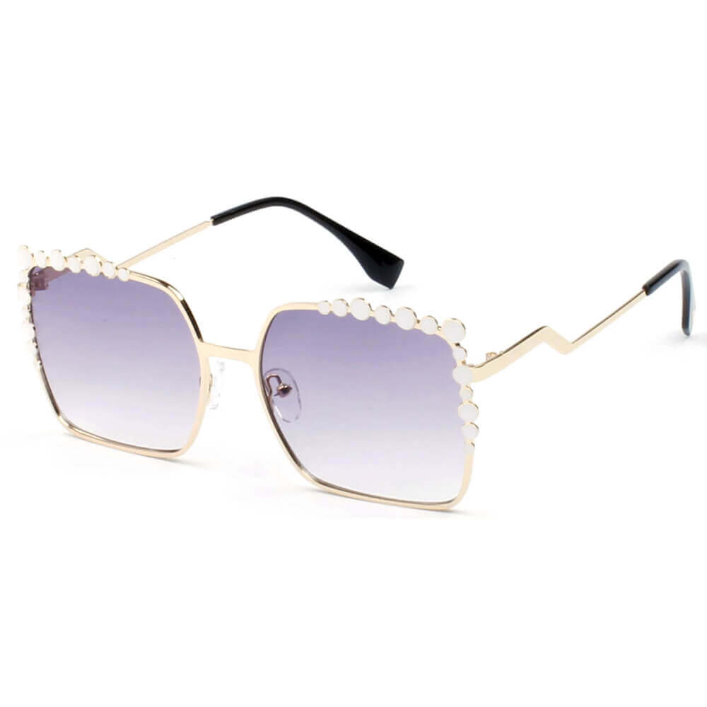 CHICO Luxury Fashion Oversized Square Metal Frame Bubbles Sunglasses with a stylish design and protective lenses.