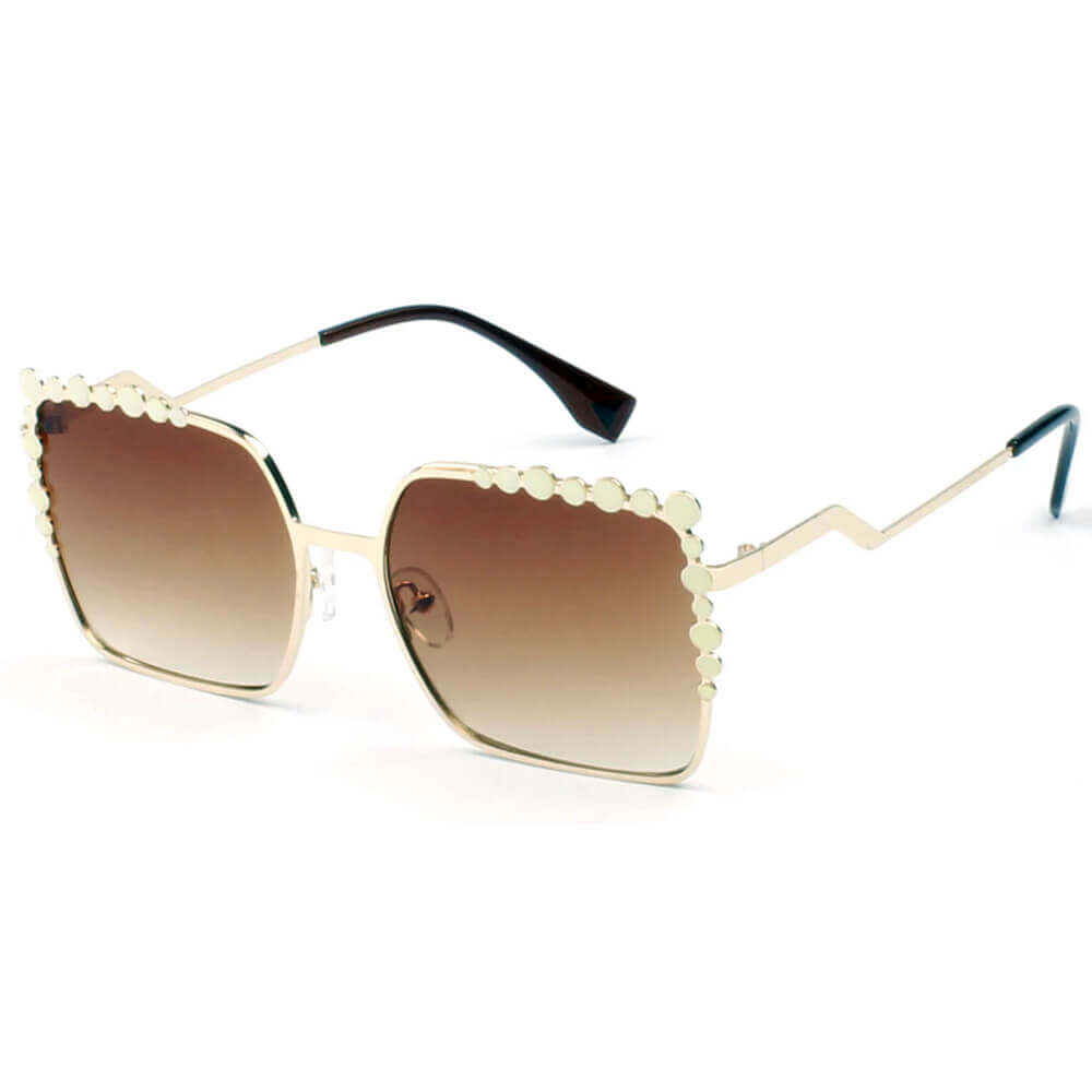 CHICO Luxury Fashion Oversized Square Metal Frame Bubbles Sunglasses with a stylish design and protective lenses.