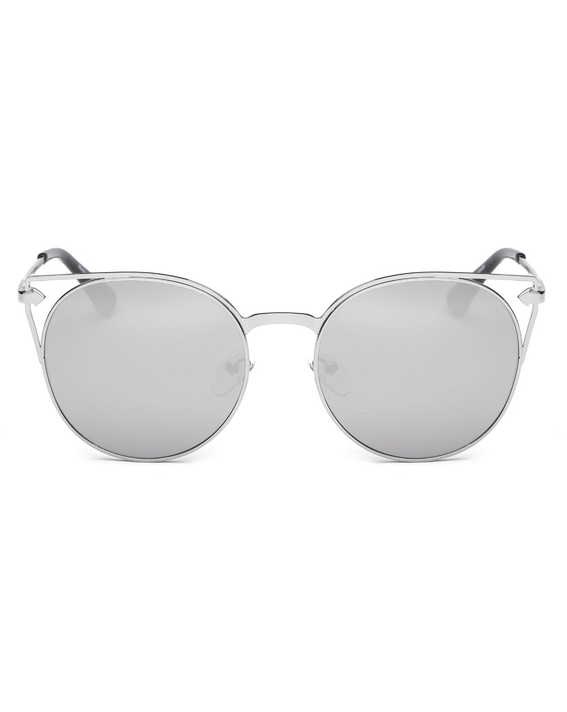 Clayton Women Round Petite Cat Eye Sunglasses with vintage round lenses and cut-out design, perfect for stylish summer outfits.