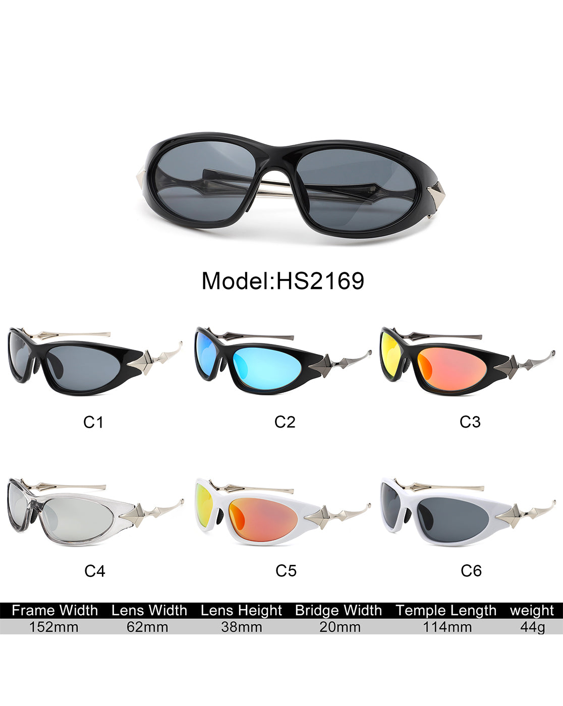 Creastein Irregular Oval Sporty Wrap-Around Sunglasses showcasing a unique design with a wrap-around frame and polycarbonate lenses.