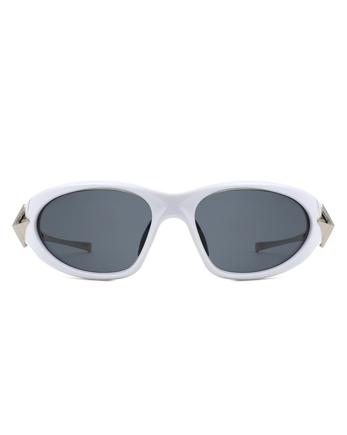 Creastein Irregular Oval Sporty Wrap-Around Sunglasses showcasing a unique design with a wrap-around frame and polycarbonate lenses.