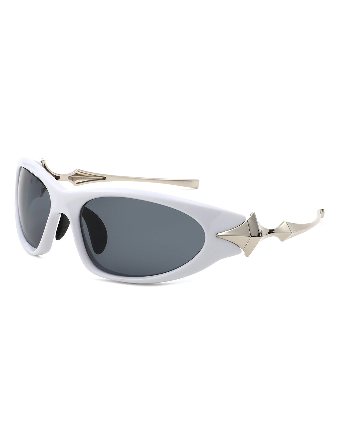 Creastein Irregular Oval Sporty Wrap-Around Sunglasses showcasing a unique design with a wrap-around frame and polycarbonate lenses.