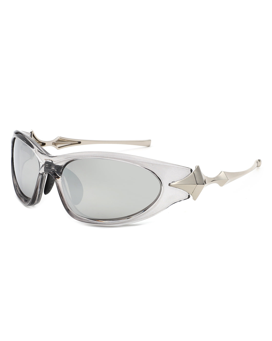 Creastein Irregular Oval Sporty Wrap-Around Sunglasses showcasing a unique design with a wrap-around frame and polycarbonate lenses.