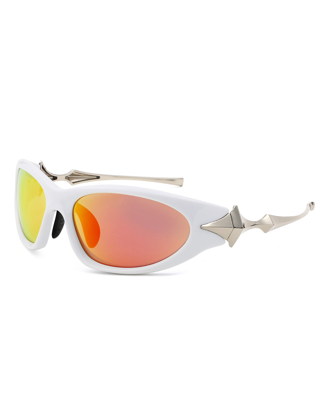Creastein Irregular Oval Sporty Wrap-Around Sunglasses showcasing a unique design with a wrap-around frame and polycarbonate lenses.