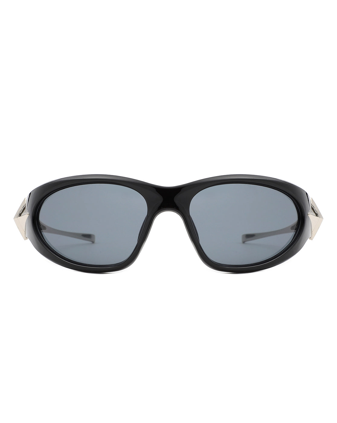 Creastein Irregular Oval Sporty Wrap-Around Sunglasses showcasing a unique design with a wrap-around frame and polycarbonate lenses.