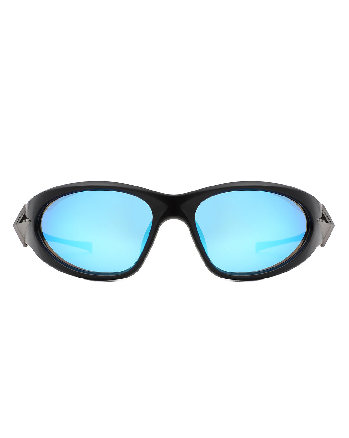 Creastein Irregular Oval Sporty Wrap-Around Sunglasses showcasing a unique design with a wrap-around frame and polycarbonate lenses.