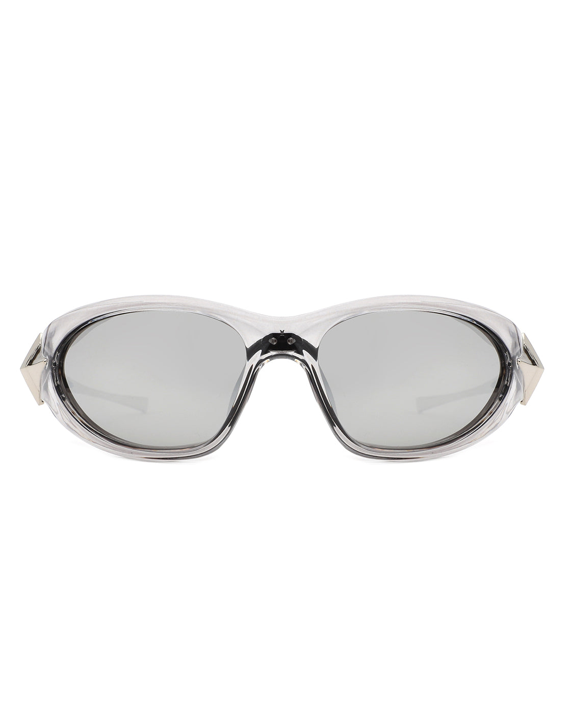 Creastein Irregular Oval Sporty Wrap-Around Sunglasses showcasing a unique design with a wrap-around frame and polycarbonate lenses.