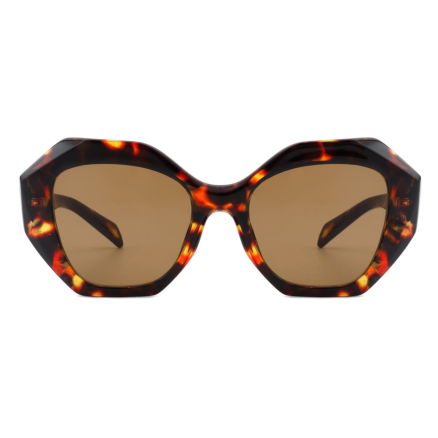 Crystalx Women Geometric Retro Polygon Square Fashion Sunglasses with a stylish polygon shape and UV protection.