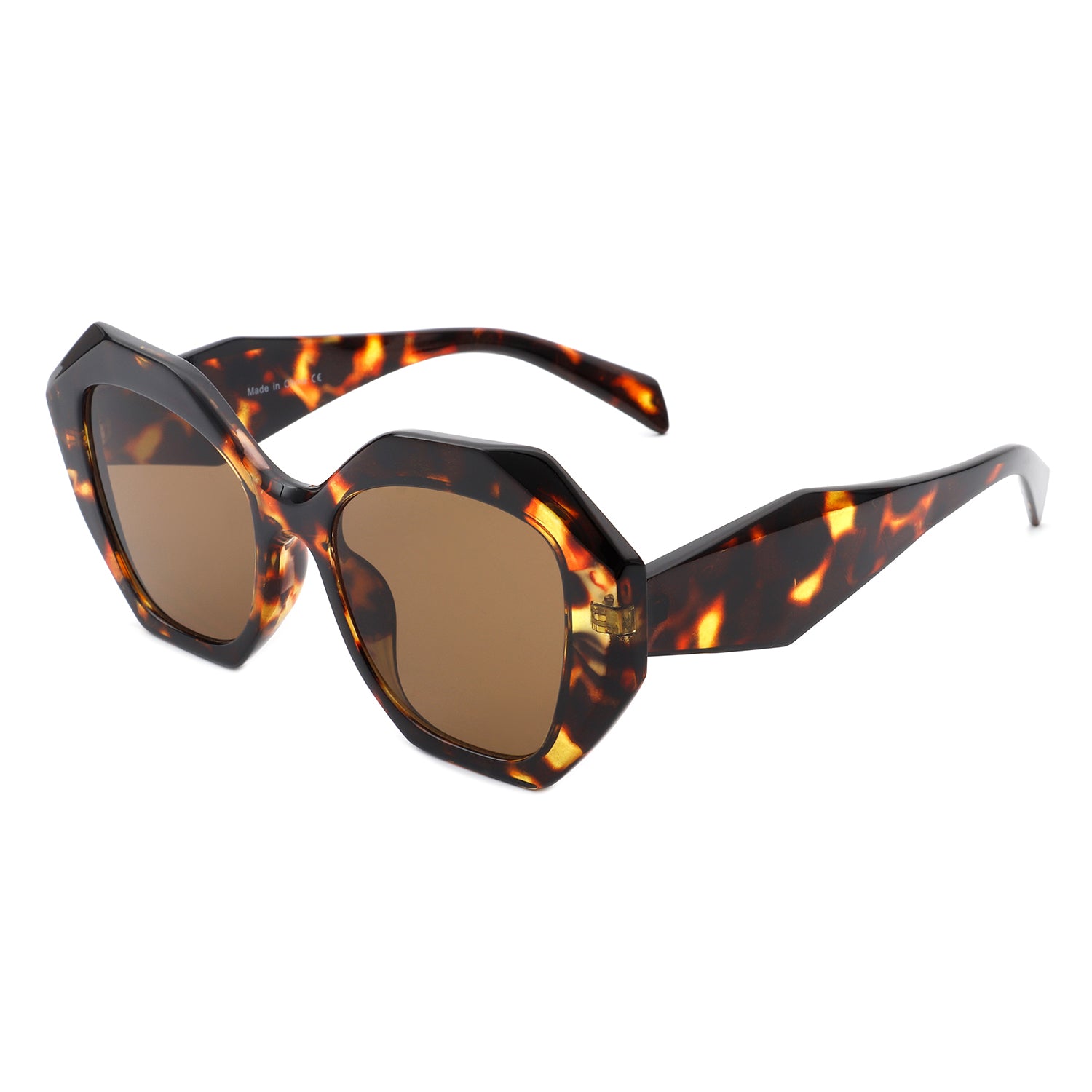 Crystalx Women Geometric Retro Polygon Square Fashion Sunglasses with a stylish polygon shape and UV protection.