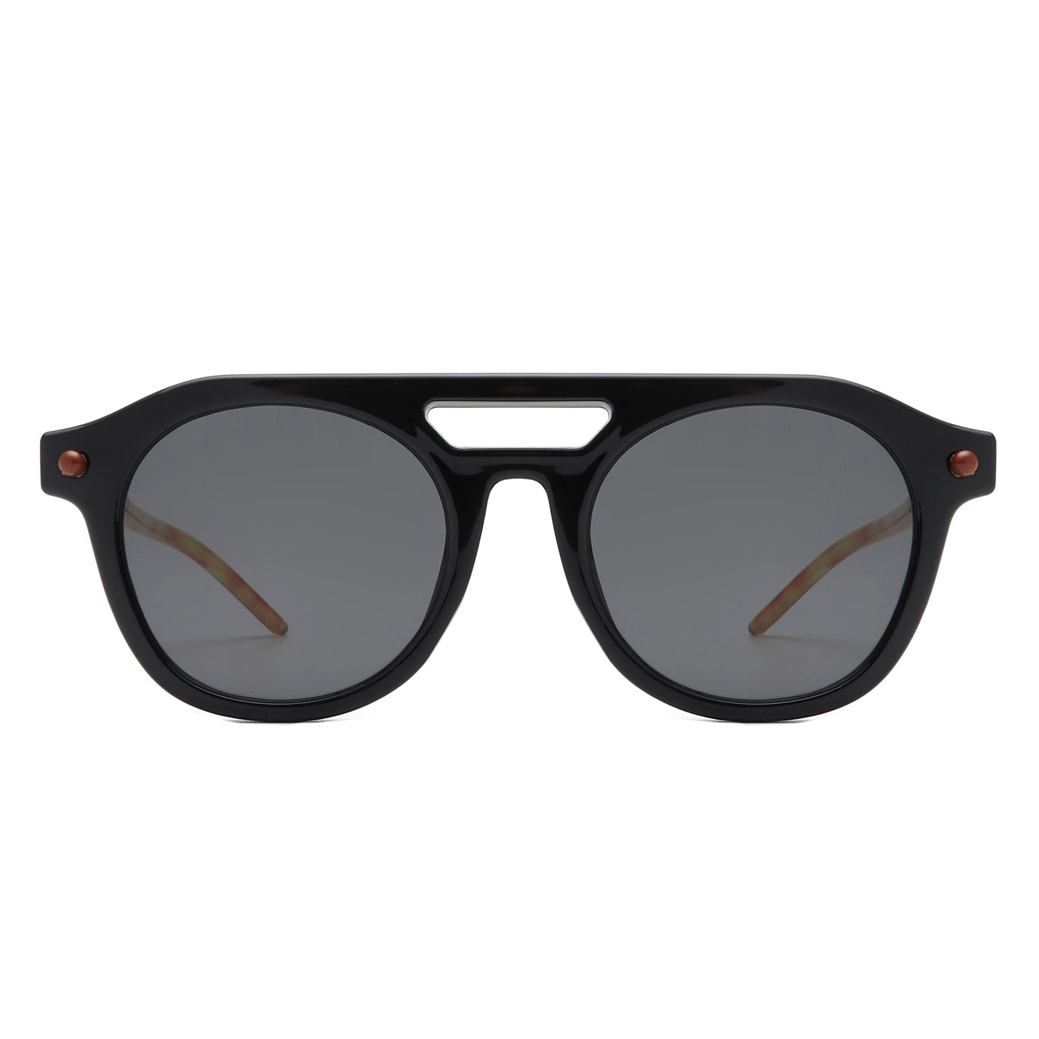 Daelis Retro Brow-Bar Circle Vintage Inspired Round Sunglasses with a stylish design and protective lenses.