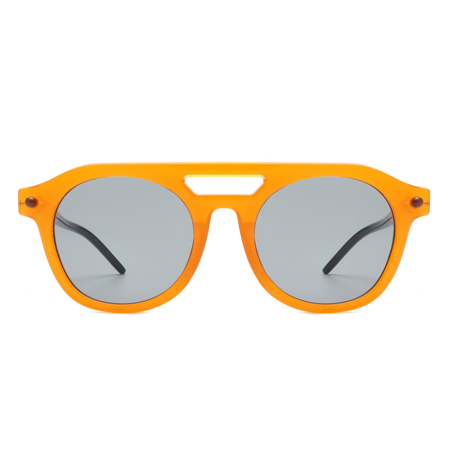 Daelis Retro Brow-Bar Circle Vintage Inspired Round Sunglasses with a stylish design and protective lenses.