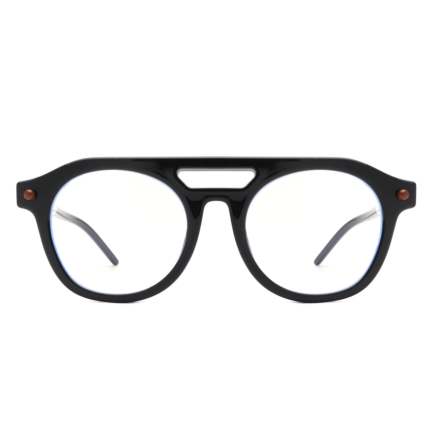 Daelis Retro Brow-Bar Circle Vintage Inspired Round Sunglasses with a stylish design and protective lenses.